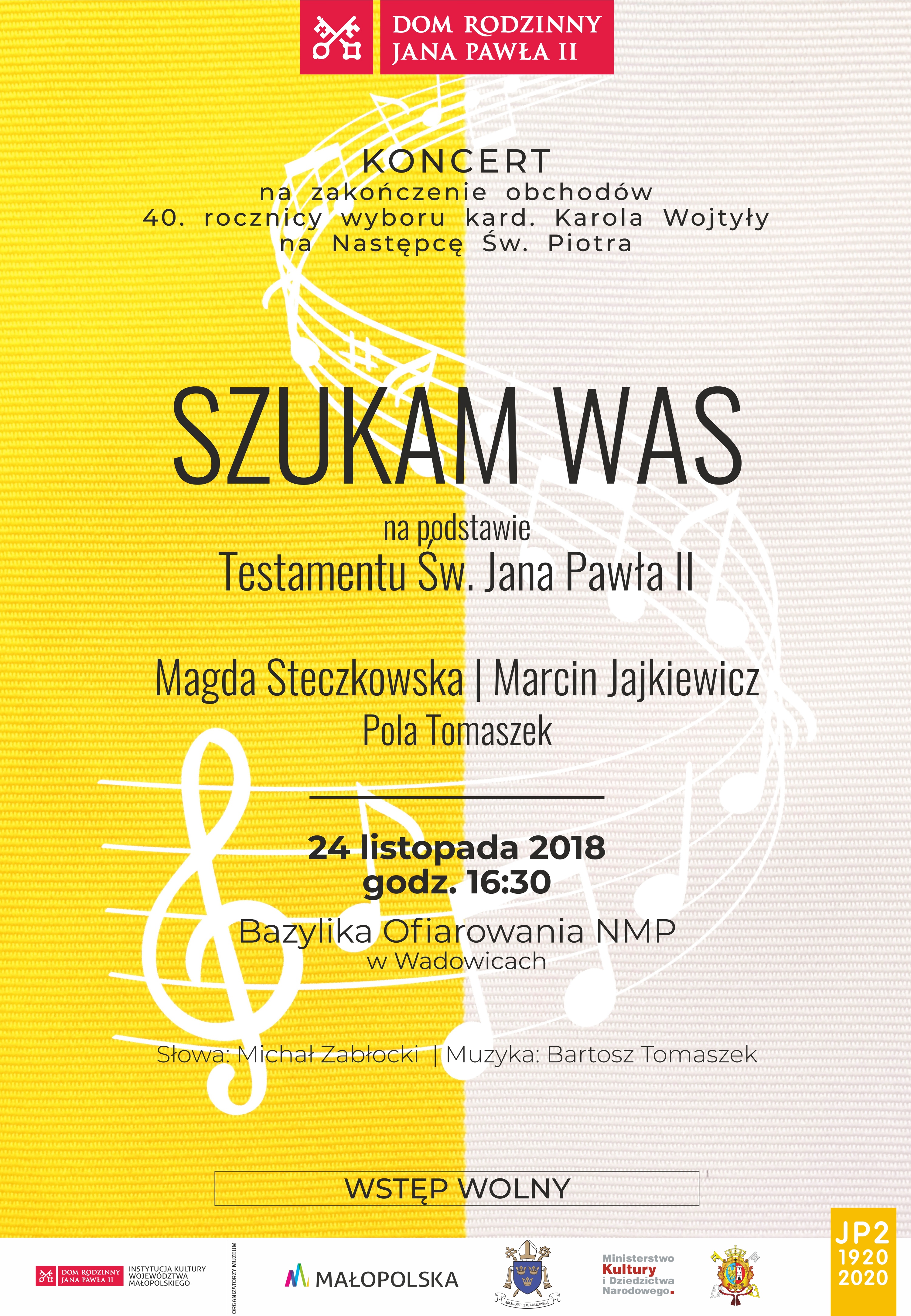 Koncert “Szukam was” zabrzmi w Wadowicach