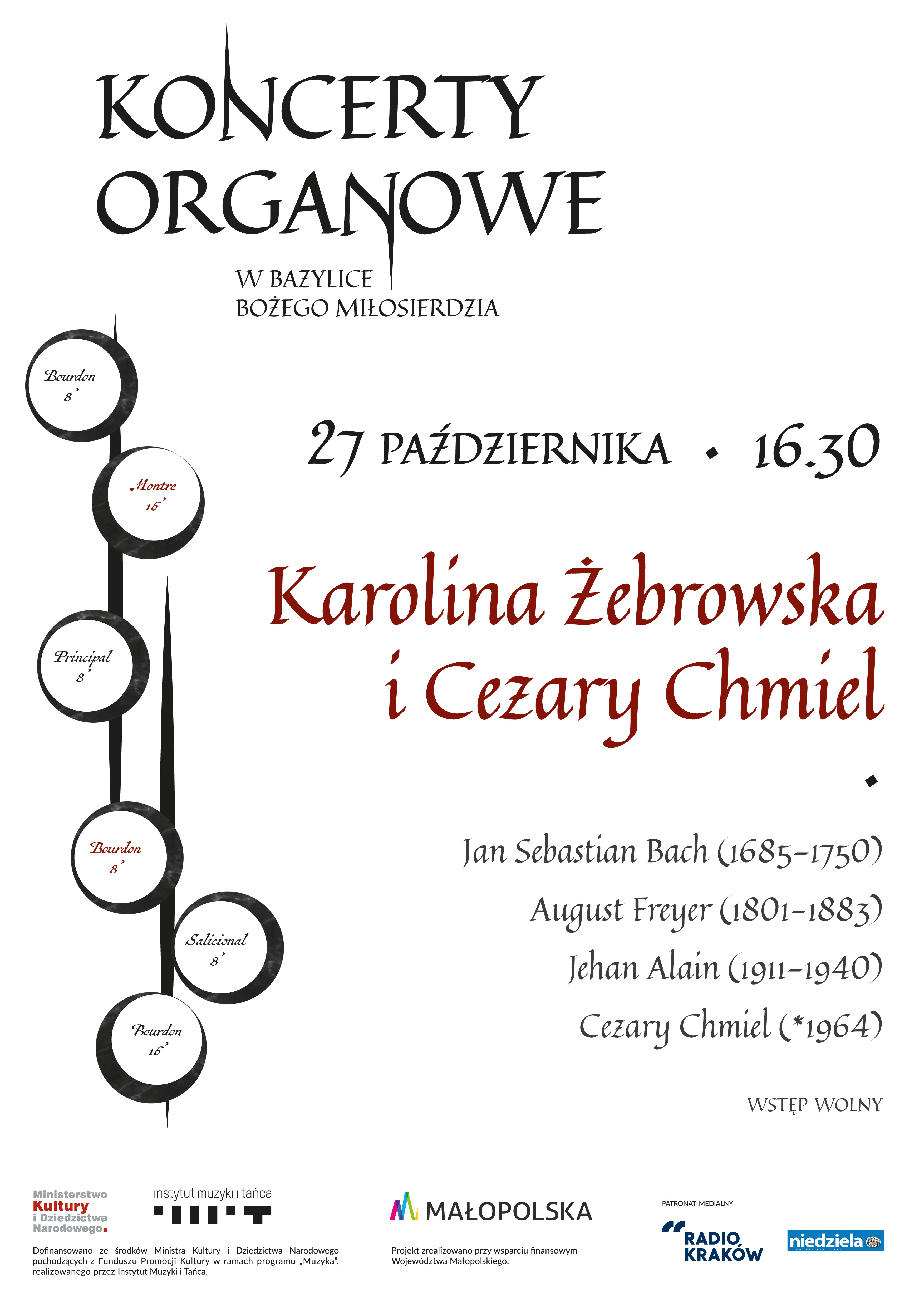 Koncert organowy Cezarego Chmiela i Karoliny Żebrowskiej