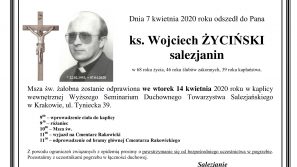 Zmarł śp. +ks. prof. Wojciech Życiński SDB, były prorektor Papieskiej Akademii Teologicznej w Krakowie