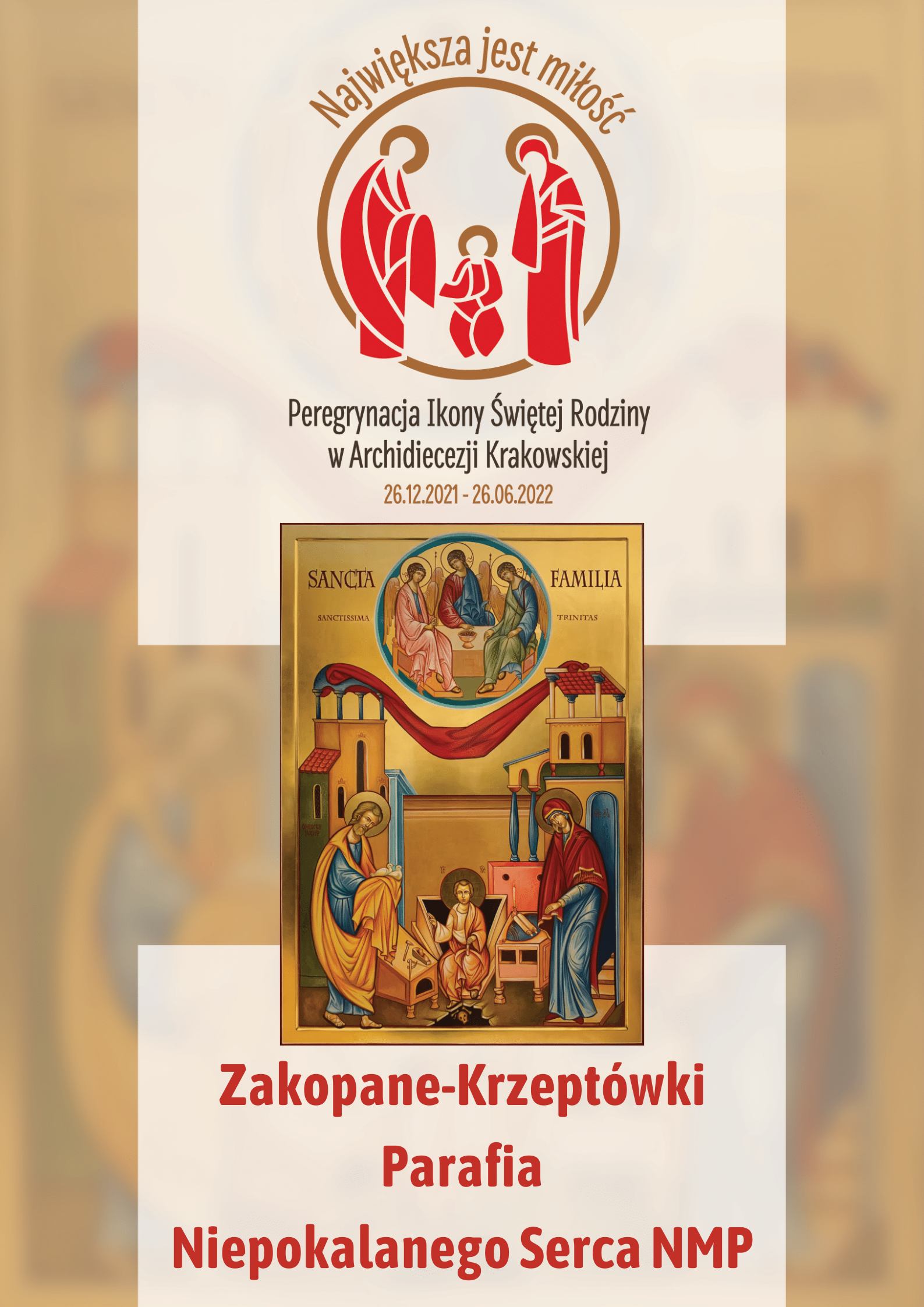 Ikona Świętej Rodziny w parafii Niepokalanego Serca NMP na Krzeptówkach w Zakopanem