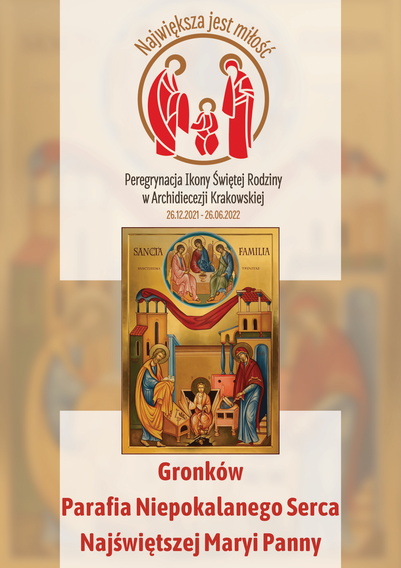 Ikona Świętej Rodziny w parafii Niepokalanego Serca Najświętszej Maryi Panny w Gronkowie