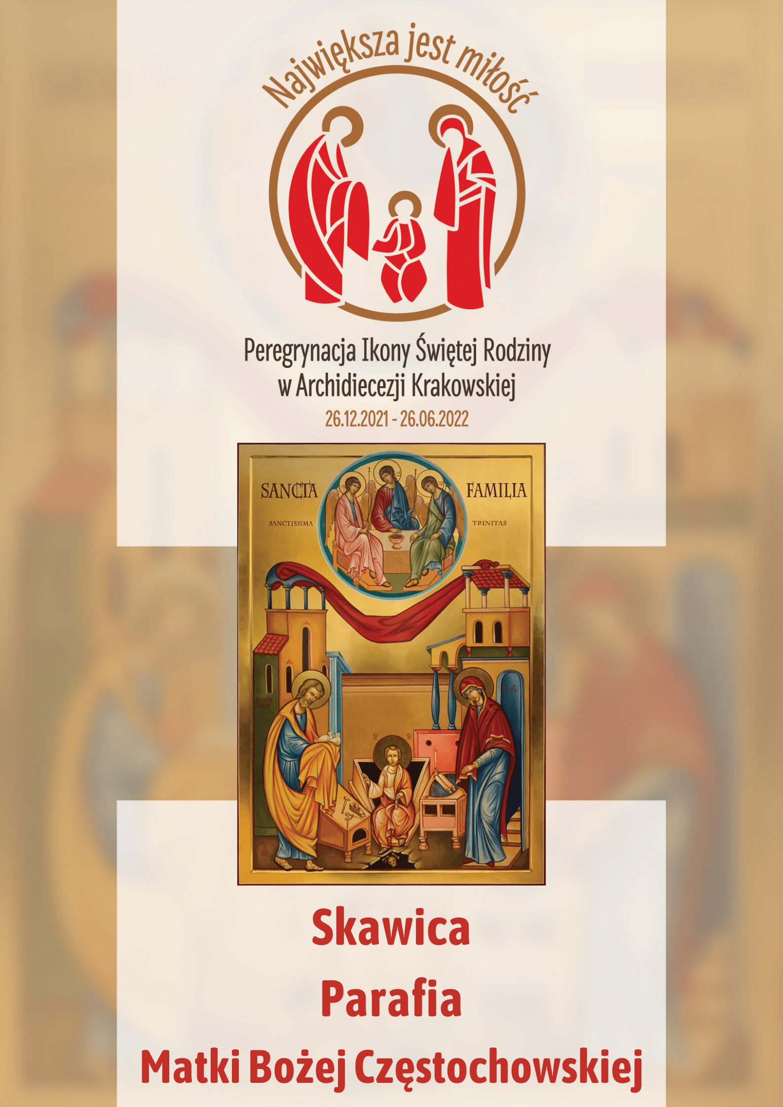Ikona Świętej Rodziny w parafii Matki Bożej Częstochowskiej w Skawicy