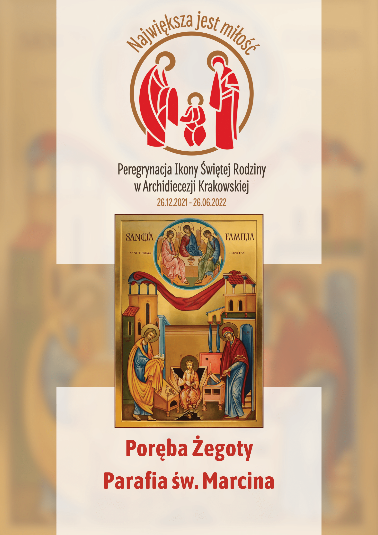 Ikona Świętej Rodziny w parafii św. Marcina w Porębie Żegoty