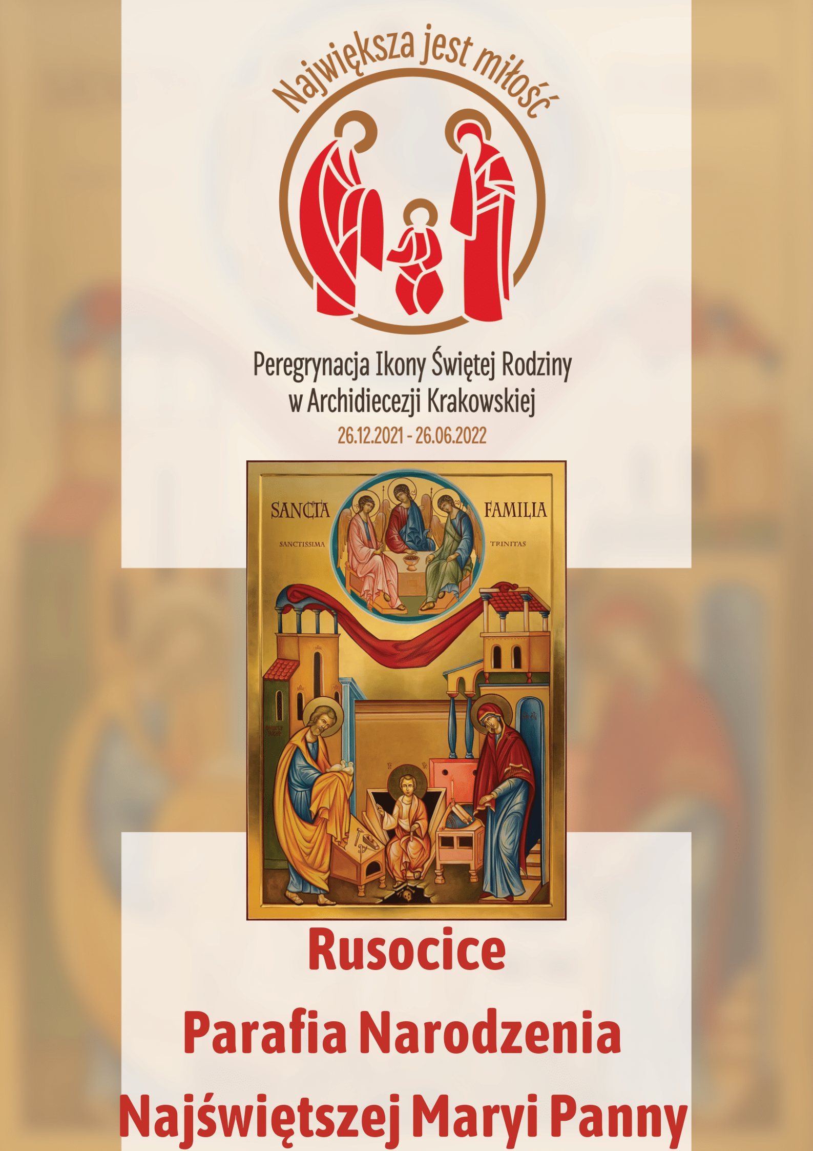 Ikona Świętej Rodziny w parafii Narodzenia Najświętszej Maryi Panny w Rusocicach