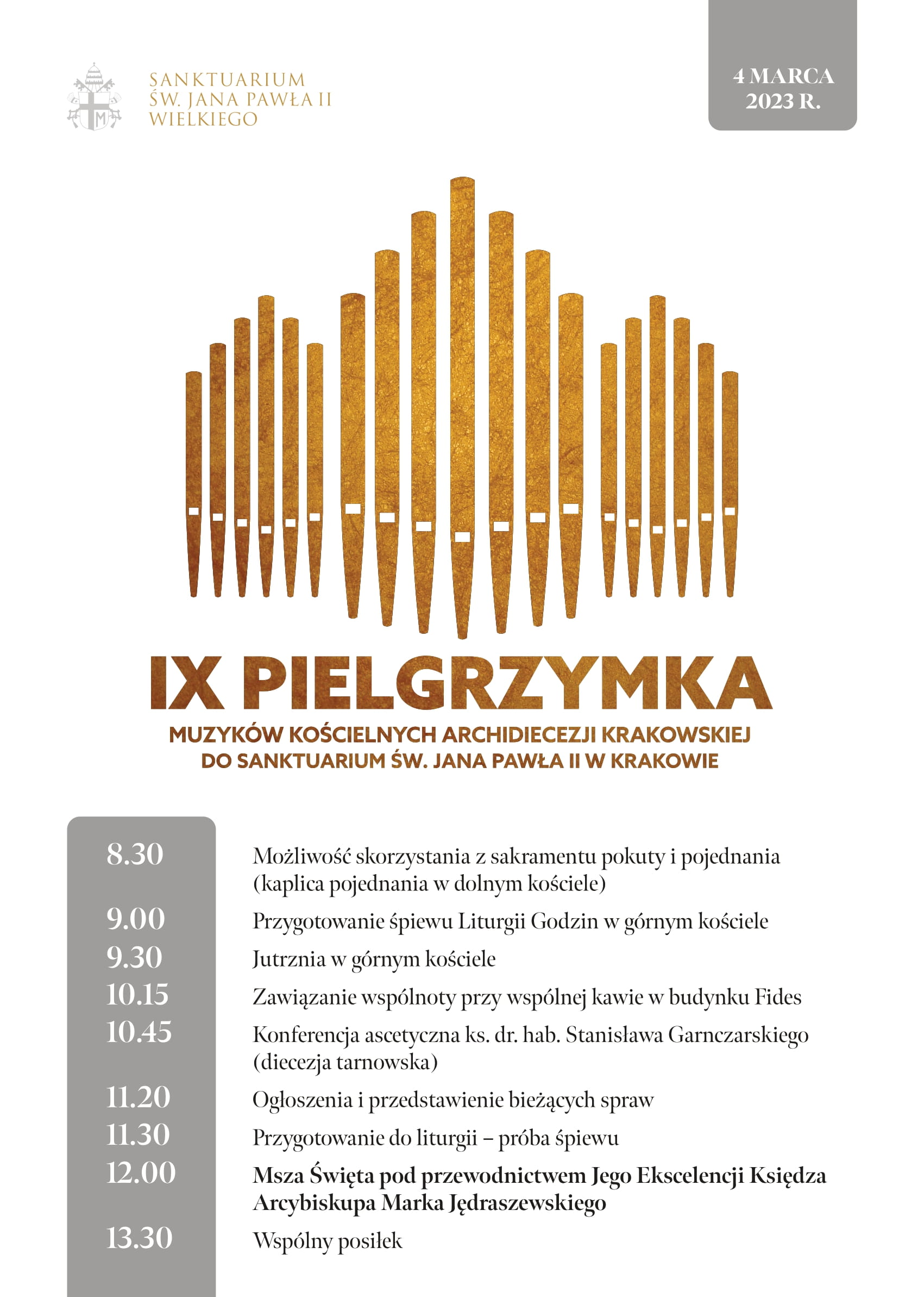 IX Pielgrzymka Muzyków Kościelnych Archidiecezji Krakowskiej do Sanktuarium św. Jana Pawła II w Krakowie