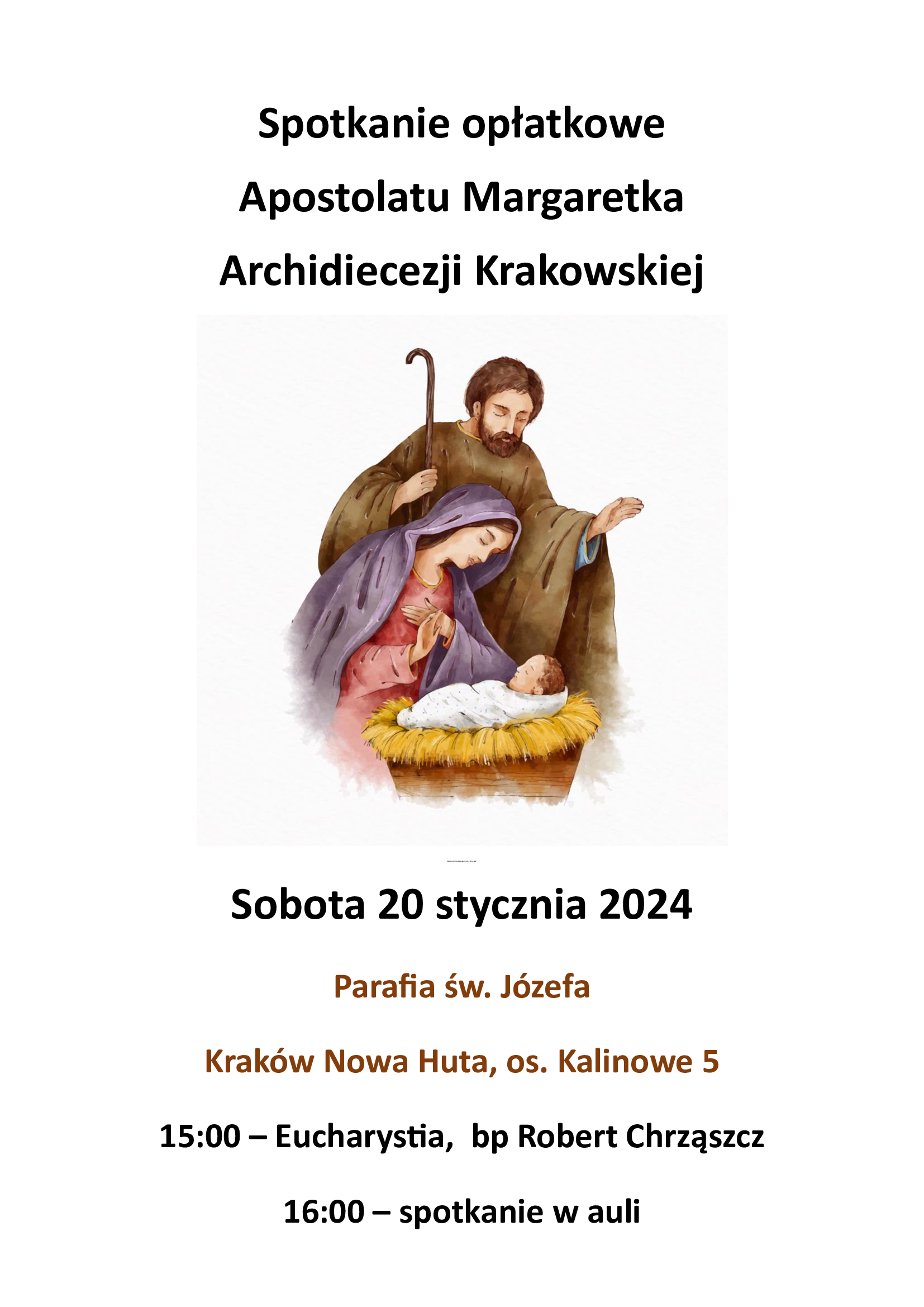Spotkanie Opłatkowe Apostolatu Margaretka Archidiecezji Krakowskiej