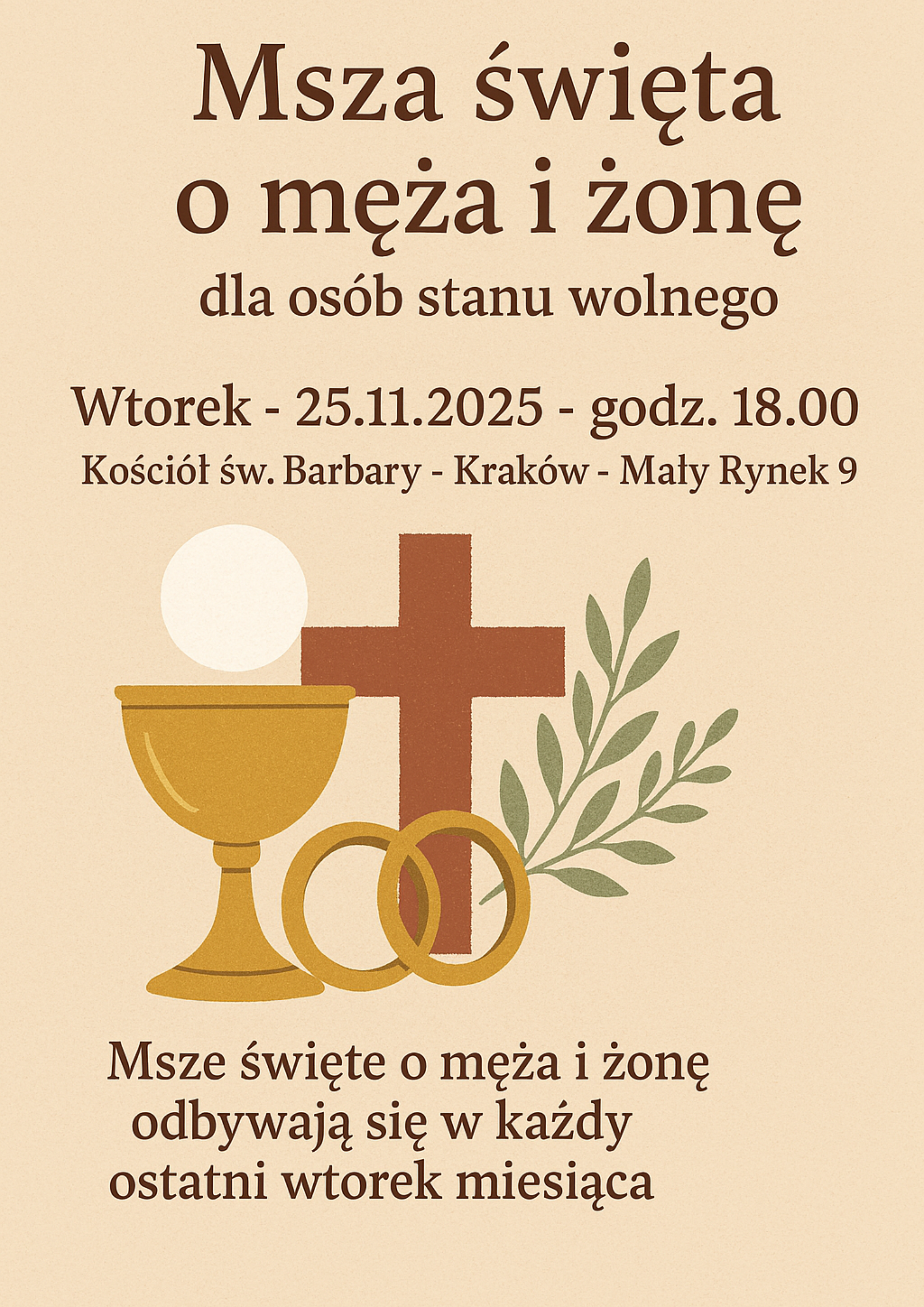 Msza święta dla singli: „O męża i żonę”