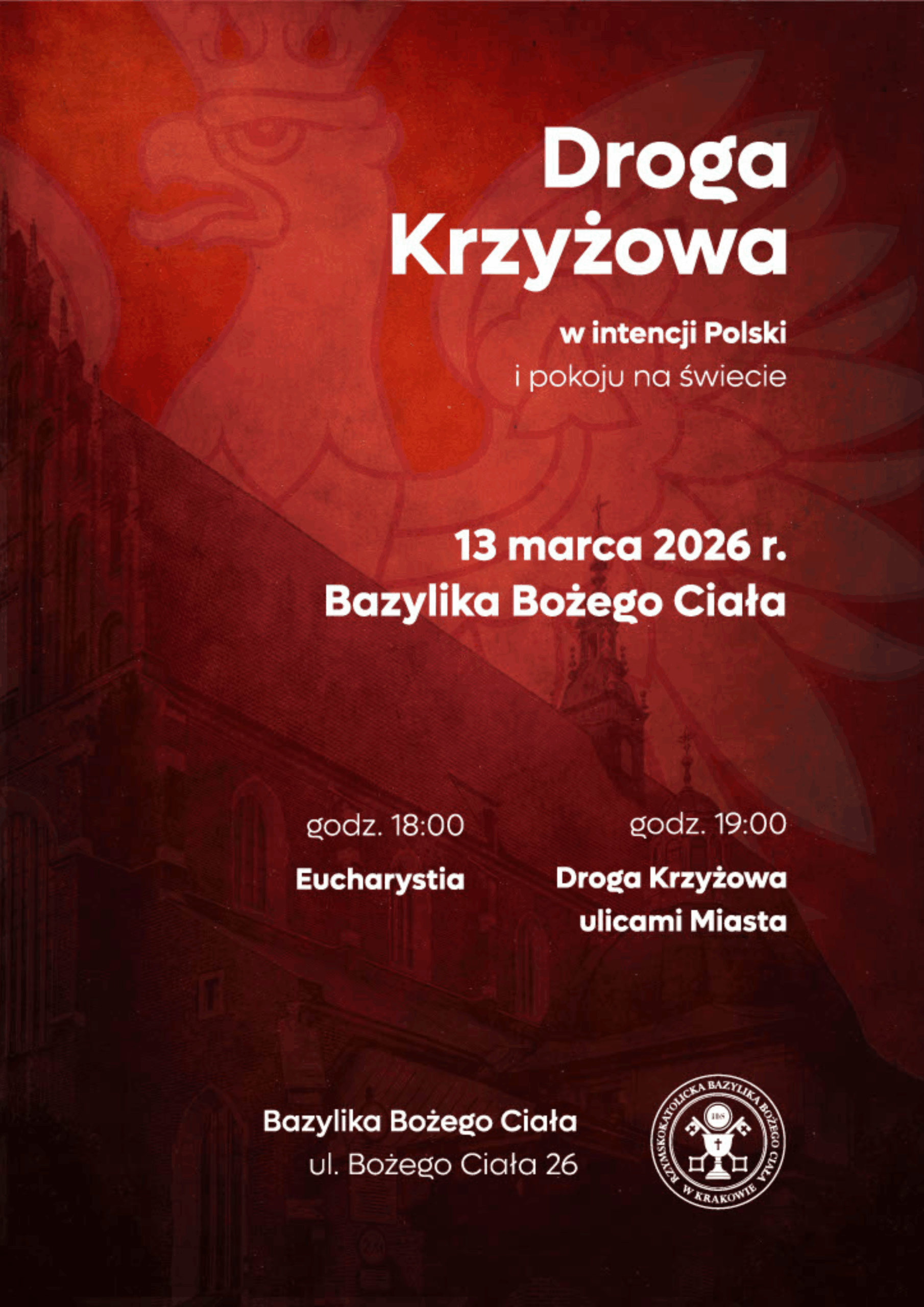 Droga krzyżowa w intencji Polski i pokoju na świecie w bazylice Bożego Ciała w Krakowie