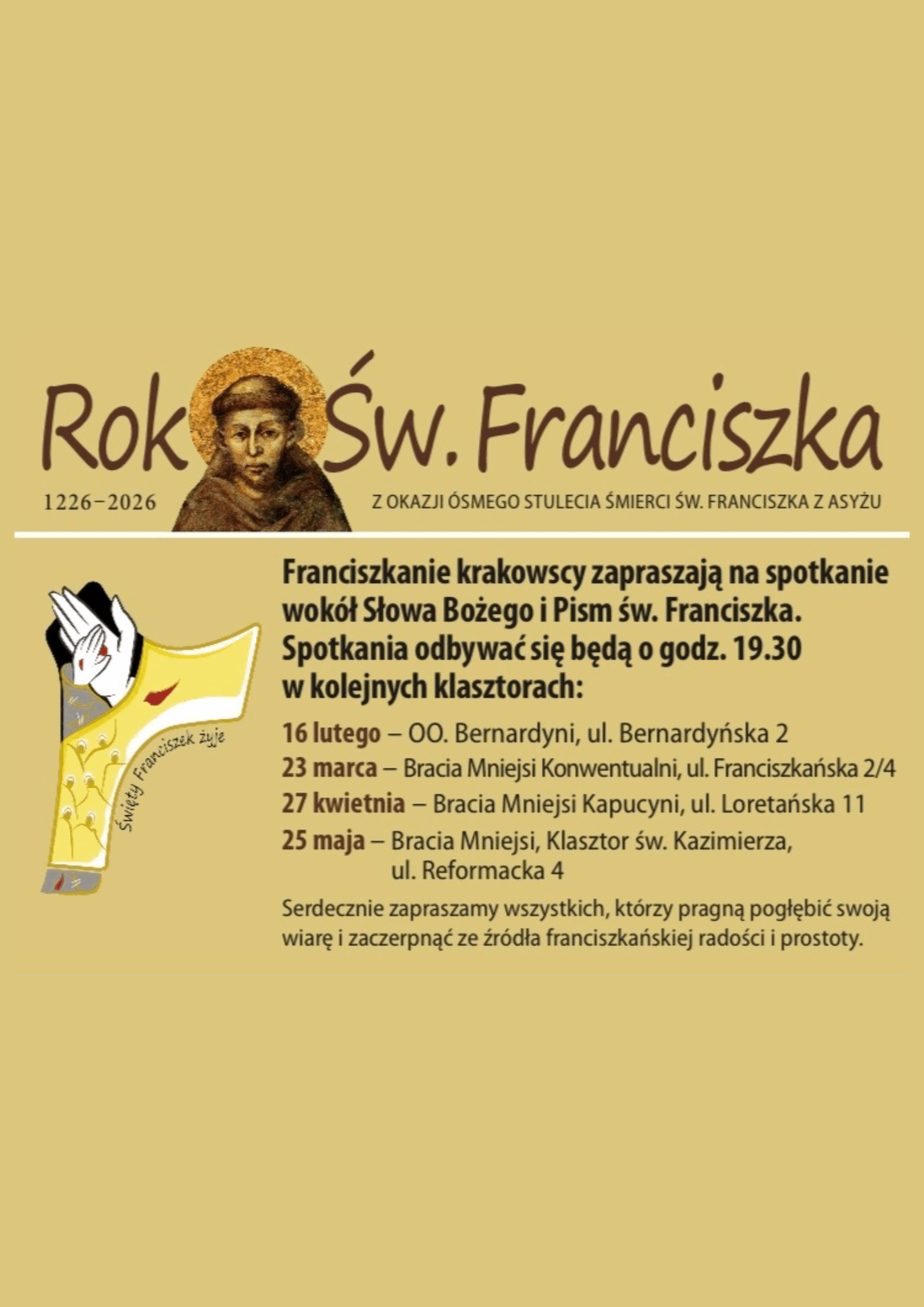 Spotkanie wokół Słowa Bożego i pism św. Franciszka w kościele OO. Bernardynów