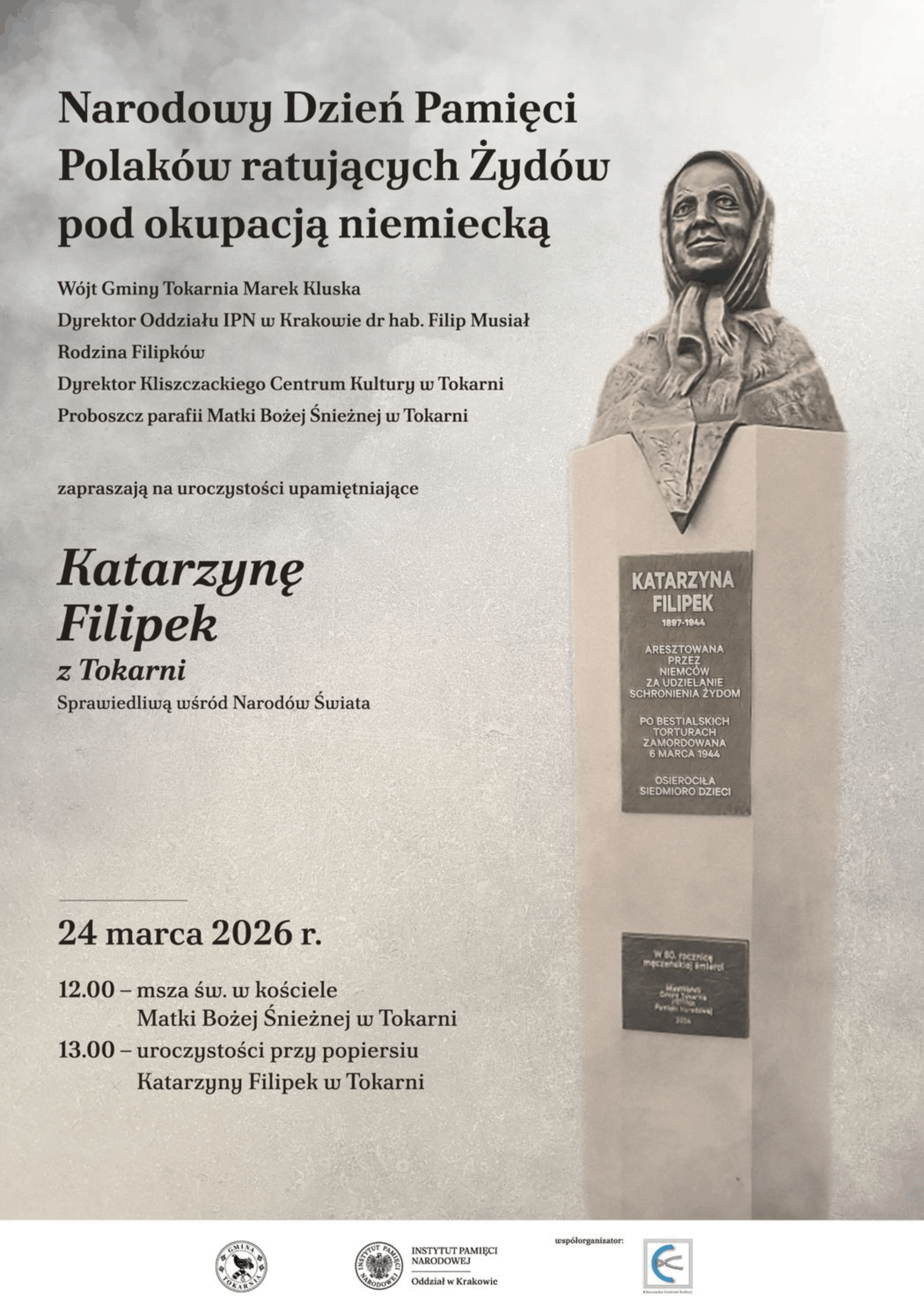 Obchody Narodowego Dnia Pamięci Polaków ratujących Żydów pod okupacją niemiecką w Tokarni
