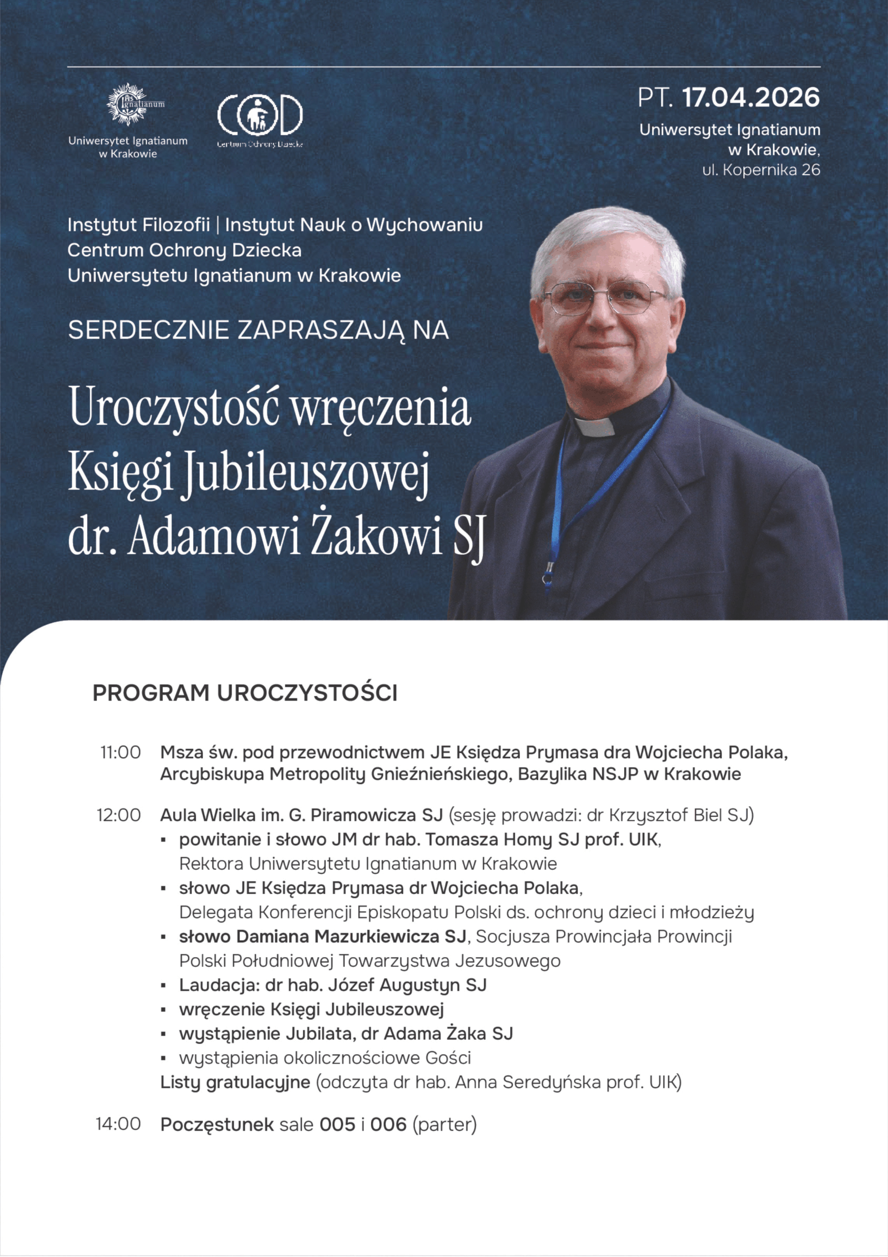 Jubileusz 75-lecia urodzin o. Adama Żaka SJ