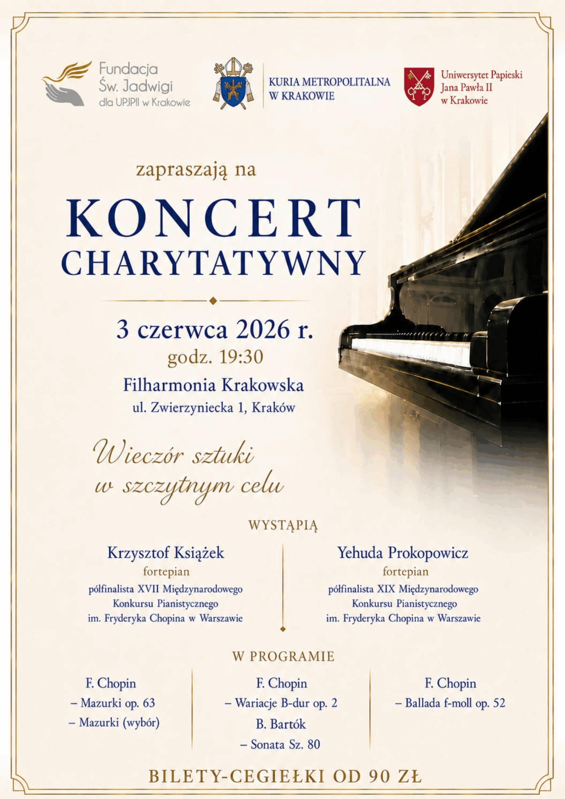 Koncert „Wieczór Sztuki w Szczytnym Celu” w Filharmonii Krakowskiej