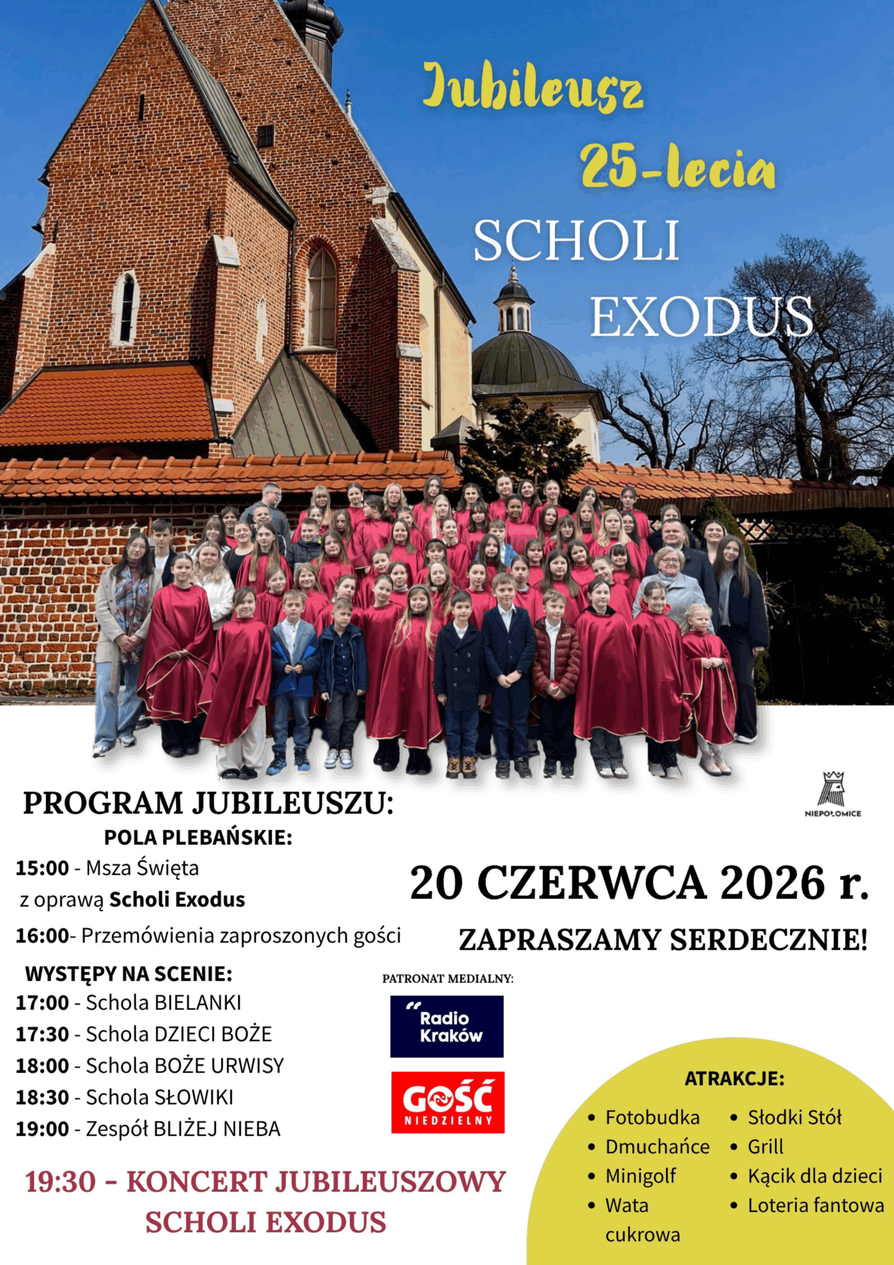 Jubileusz 25-lecia scholi „Exodus” w parafii Dziesięciu Tysięcy Męczenników w Niepołomicach