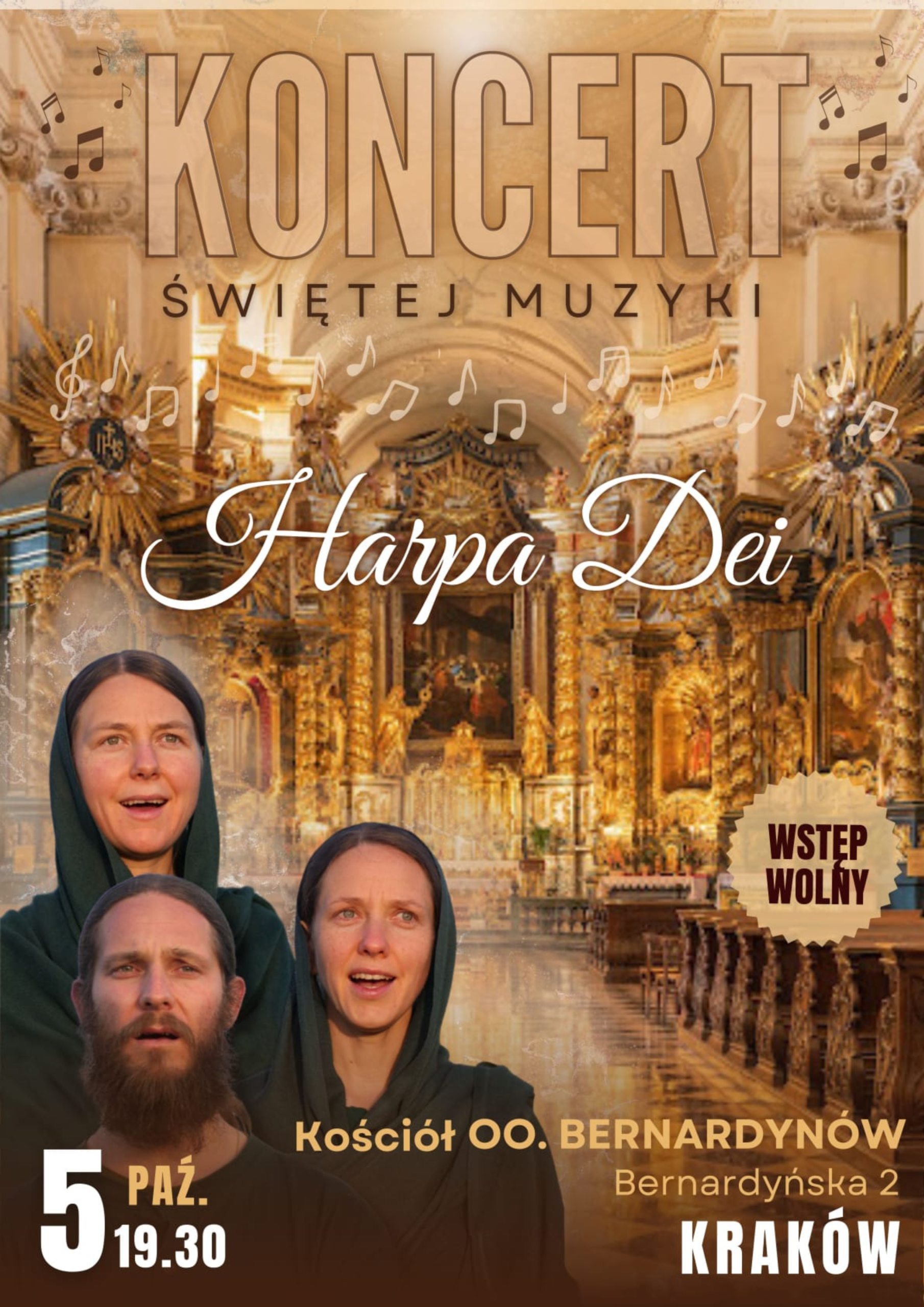 Koncert Harpa Dei w kościele OO. Bernardynów w Krakowie