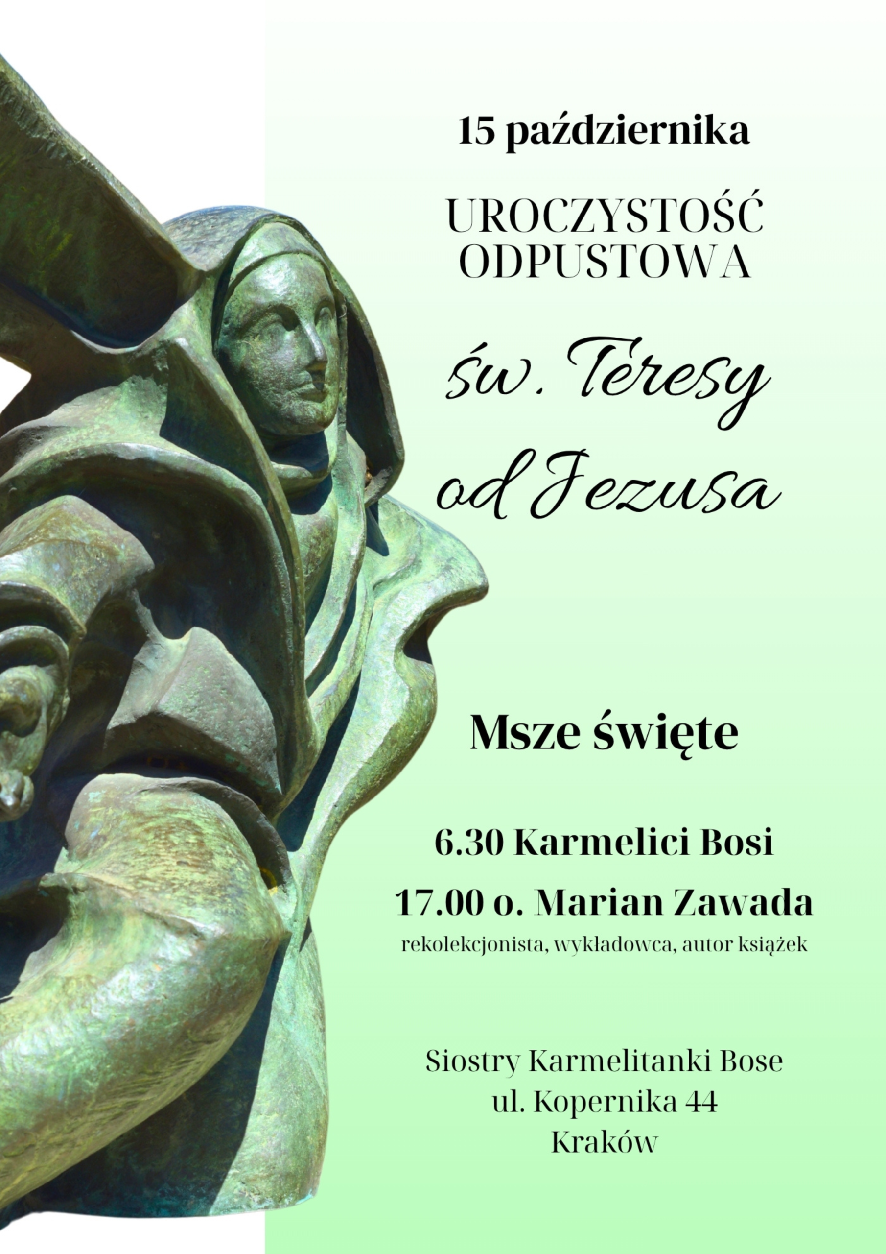 Uroczystość odpustowa u sióstr karmelitanek bosych w Krakowie